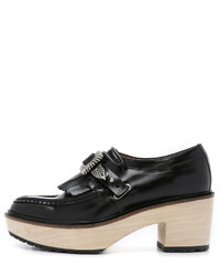 Mocassins plateforme en cuir noirs Toga Pulla