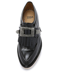 Mocassins plateforme en cuir noirs Toga Pulla