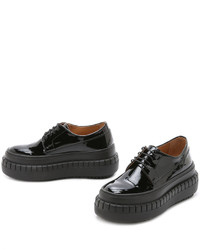 Mocassins plateforme en cuir noirs Acne Studios