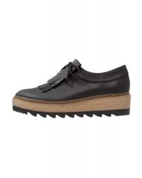 Mocassins plateforme en cuir noirs Tamaris