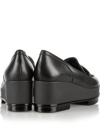 Mocassins plateforme en cuir noirs Robert Clergerie