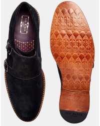 Monks en cuir bleu marine Ted Baker