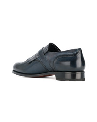 Monks en cuir gris foncé Santoni