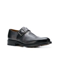 Monks en cuir gris foncé Bally