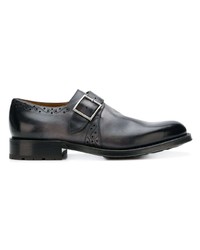 Monks en cuir gris foncé Bally