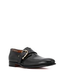 Monks en cuir noirs Santoni