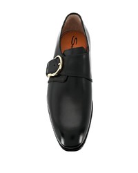 Monks en cuir noirs Santoni