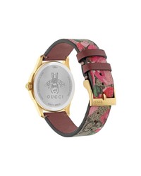 Montre à fleurs marron clair Gucci