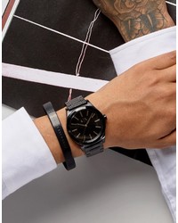 Montre en cuir noire Armani Exchange