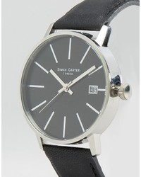 Montre en cuir noire Simon Carter