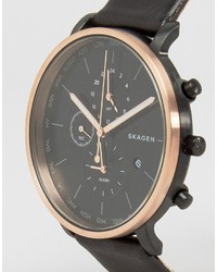 Montre en cuir noire Skagen