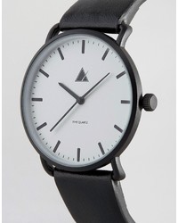 Montre en cuir noire Asos