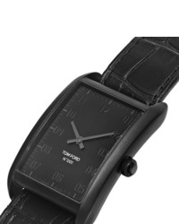 Montre en cuir noire Tom Ford Timepieces