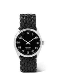 Montre en cuir noire Tom Ford Timepieces