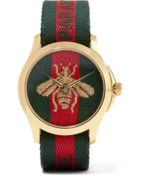 Montre en toile vert foncé