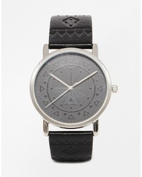 Montre noire Asos