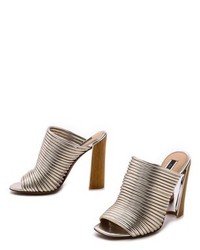 Mules en cuir argentées Rachel Zoe