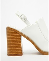 Mules en cuir blanches Shoot!