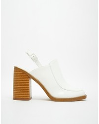 Mules en cuir blanches Shoot!