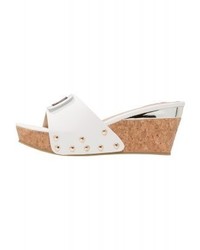 Mules en cuir blanches Laura Biagiotti
