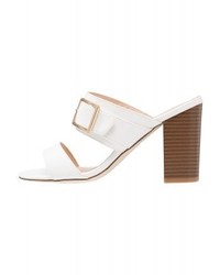 Mules en cuir blanches New Look
