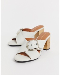 Mules en cuir blanches Tommy Hilfiger