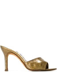 Mules en cuir dorées Dolce & Gabbana