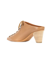 Mules en cuir marron clair Derek Lam