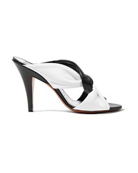 Mules en cuir noires et blanches