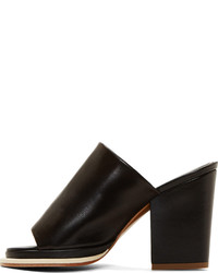 Mules en cuir noires Robert Clergerie