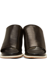 Mules en cuir noires Robert Clergerie