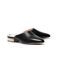 Mules en cuir noires Nicholas Kirkwood