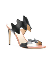 Mules en cuir noires Francesco Russo