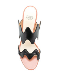 Mules en cuir noires Francesco Russo