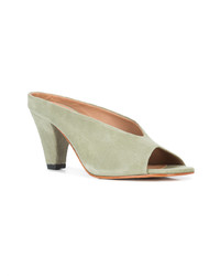 Mules en cuir olive Rachel Comey