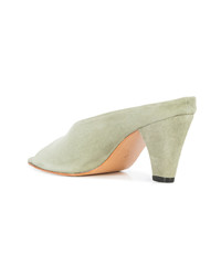 Mules en cuir olive Rachel Comey