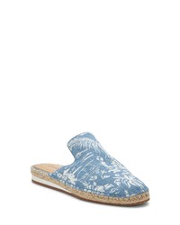 Mules en toile bleu clair