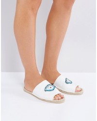 Mules ornées blanches Asos