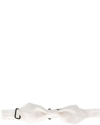 Nœud papillon en soie à rayures horizontales blanc Dolce & Gabbana