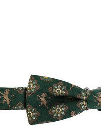 Nœud papillon en soie imprimé vert foncé Dolce & Gabbana