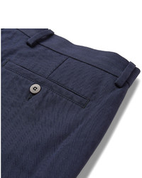 Pantalon à chevrons bleu marine Caruso