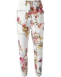Pantalon à fleurs blanc