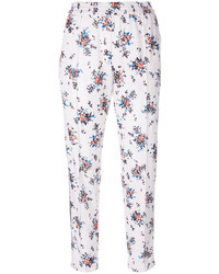 Pantalon à fleurs blanc MSGM