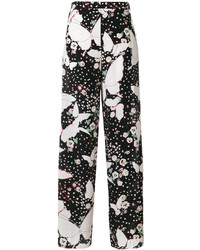 Pantalon à fleurs noir Valentino