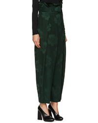 Pantalon à fleurs vert foncé Stella McCartney