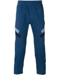 Pantalon à rayures horizontales bleu Neil Barrett
