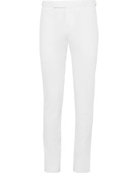 Pantalon à rayures verticales blanc