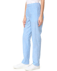 Pantalon à rayures verticales bleu clair Baja East