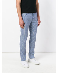 Pantalon à rayures verticales bleu clair Jacob Cohen