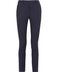Pantalon à rayures verticales bleu marine Victoria Beckham